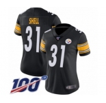 Women's Pittsburgh Steelers #31 Donnie Shell Black Team Color Vapor Untouchable Limited Player 100th Season Football Jersey