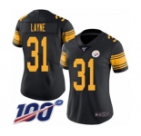 Women's Pittsburgh Steelers #31 Justin Layne Limited Black Rush Vapor Untouchable 100th Season Football Jersey