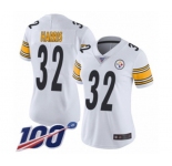 Women's Pittsburgh Steelers #32 Franco Harris White Vapor Untouchable Limited Player 100th Season Football Jersey