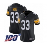 Women's Pittsburgh Steelers #33 Merril Hoge Black Alternate Vapor Untouchable Limited Player 100th Season Football Jersey