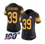 Women's Pittsburgh Steelers #39 Minkah Fitzpatrick Limited Black Rush Vapor Untouchable 100th Season Football Jersey