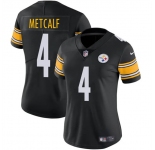 Women's Pittsburgh Steelers #4 DK Metcalf Black 2025 Vapor Football Stitched Jersey