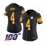 Women's Pittsburgh Steelers #4 Jordan Berry Limited Black Rush Vapor Untouchable 100th Season Football Jersey