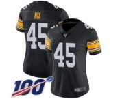 Women's Pittsburgh Steelers #45 Roosevelt Nix Black Alternate Vapor Untouchable Limited Player 100th Season Football Jersey