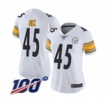 Women's Pittsburgh Steelers #45 Roosevelt Nix White Vapor Untouchable Limited Player 100th Season Football Jersey