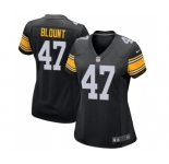 Women's Pittsburgh Steelers #47 Mel Blount Game Black Alternate Football Jersey