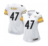 Women's Pittsburgh Steelers #47 Mel Blount Game White Football Jersey