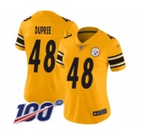 Women's Pittsburgh Steelers #48 Bud Dupree Limited Gold Inverted Legend 100th Season Football Jersey