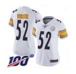 Women's Pittsburgh Steelers #52 Mike Webster White Vapor Untouchable Limited Player 100th Season Football Jersey