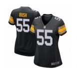 Women's Pittsburgh Steelers #55 Devin Bush Game Black Alternate Football Jersey