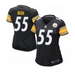 Women's Pittsburgh Steelers #55 Devin Bush Game Black Team Color Football Jersey