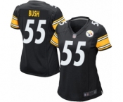 Women's Pittsburgh Steelers #55 Devin Bush Game Black Team Color Football Jersey