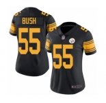 Women's Pittsburgh Steelers #55 Devin Bush Limited Black Rush Vapor Untouchable Football Jersey