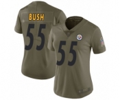 Women's Pittsburgh Steelers #55 Devin Bush Limited Olive 2017 Salute to Service Football Jersey