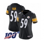 Women's Pittsburgh Steelers #59 Jack Ham Black Team Color Vapor Untouchable Limited Player 100th Season Football Jersey