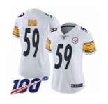 Women's Pittsburgh Steelers #59 Jack Ham White Vapor Untouchable Limited Player 100th Season Football Jersey