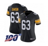 Women's Pittsburgh Steelers #63 Dermontti Dawson Black Alternate Vapor Untouchable Limited Player 100th Season Football Jersey