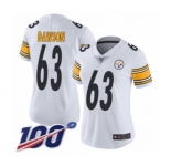 Women's Pittsburgh Steelers #63 Dermontti Dawson White Vapor Untouchable Limited Player 100th Season Football Jersey