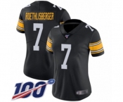 Women's Pittsburgh Steelers #7 Ben Roethlisberger Black Alternate Vapor Untouchable Limited Player 100th Season Football Jersey