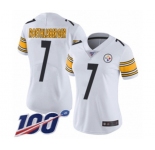 Women's Pittsburgh Steelers #7 Ben Roethlisberger White Vapor Untouchable Limited Player 100th Season Football Jersey