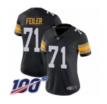 Women's Pittsburgh Steelers #71 Matt Feiler Black Alternate Vapor Untouchable Limited Player 100th Season Football Jersey
