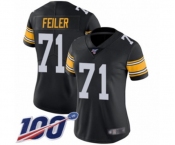 Women's Pittsburgh Steelers #71 Matt Feiler Black Alternate Vapor Untouchable Limited Player 100th Season Football Jersey