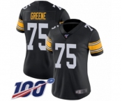 Women's Pittsburgh Steelers #75 Joe Greene Black Alternate Vapor Untouchable Limited Player 100th Season Football Jersey