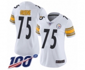 Women's Pittsburgh Steelers #75 Joe Greene White Vapor Untouchable Limited Player 100th Season Football Jersey