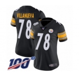 Women's Pittsburgh Steelers #78 Alejandro Villanueva Black Team Color Vapor Untouchable Limited Player 100th Season Football Jersey