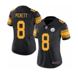 Women's Pittsburgh Steelers #8 Kenny Pickett Black Color Rush Limited Stitched Jersey(Run Small)