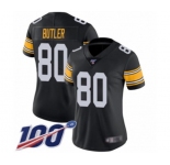 Women's Pittsburgh Steelers #80 Jack Butler Black Alternate Vapor Untouchable Limited Player 100th Season Football Jersey