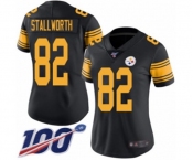 Women's Pittsburgh Steelers #82 John Stallworth Limited Black Rush Vapor Untouchable 100th Season Football Jersey