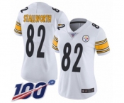 Women's Pittsburgh Steelers #82 John Stallworth White Vapor Untouchable Limited Player 100th Season Football Jersey