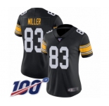 Women's Pittsburgh Steelers #83 Heath Miller Black Alternate Vapor Untouchable Limited Player 100th Season Football Jersey