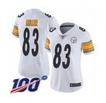 Women's Pittsburgh Steelers #83 Heath Miller White Vapor Untouchable Limited Player 100th Season Football Jersey