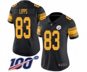 Women's Pittsburgh Steelers #83 Louis Lipps Limited Black Rush Vapor Untouchable 100th Season Football Jersey