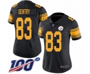 Women's Pittsburgh Steelers #83 Zach Gentry Limited Black Rush Vapor Untouchable 100th Season Football Jersey