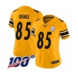 Women's Pittsburgh Steelers #85 Xavier Grimble Limited Gold Inverted Legend 100th Season Football Jersey