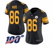 Women's Pittsburgh Steelers #86 Hines Ward Limited Black Rush Vapor Untouchable 100th Season Football Jersey