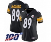 Women's Pittsburgh Steelers #89 Vance McDonald Black Team Color Vapor Untouchable Limited Player 100th Season Football Jersey