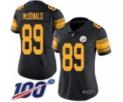 Women's Pittsburgh Steelers #89 Vance McDonald Limited Black Rush Vapor Untouchable 100th Season Football Jersey