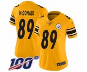 Women's Pittsburgh Steelers #89 Vance McDonald Limited Gold Inverted Legend 100th Season Football Jersey