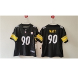 Women's Pittsburgh Steelers #90 T. J. Watt F.U.S.E. Black Vapor Football Stitched Jersey