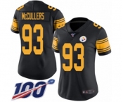Women's Pittsburgh Steelers #93 Dan McCullers Limited Black Rush Vapor Untouchable 100th Season Football Jersey