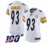 Women's Pittsburgh Steelers #93 Dan McCullers White Vapor Untouchable Limited Player 100th Season Football Jersey