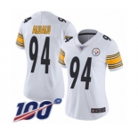 Women's Pittsburgh Steelers #94 Tyson Alualu White Vapor Untouchable Limited Player 100th Season Football Jersey