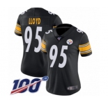 Women's Pittsburgh Steelers #95 Greg Lloyd Black Team Color Vapor Untouchable Limited Player 100th Season Football Jersey