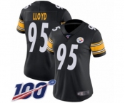 Women's Pittsburgh Steelers #95 Greg Lloyd Black Team Color Vapor Untouchable Limited Player 100th Season Football Jersey