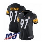 Women's Pittsburgh Steelers #97 Cameron Heyward Black Team Color Vapor Untouchable Limited Player 100th Season Football Jersey