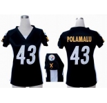nike women jerseys pittsburgh steelers #43 polamalu black[draft him ii top]